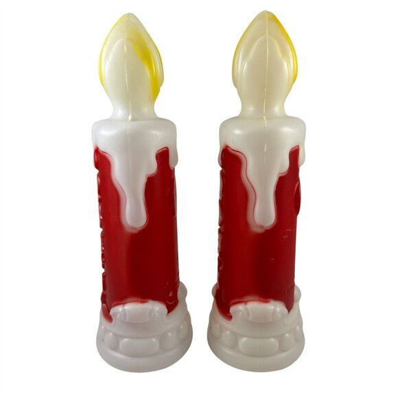 Empire Blow Molds Small NOEL Candles Set of 2 Vintage 1970 No Lights 13 Inch - Picture 3 of 7